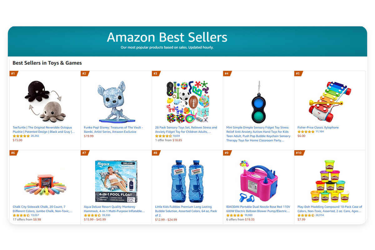 toys & games top selling category Amazon