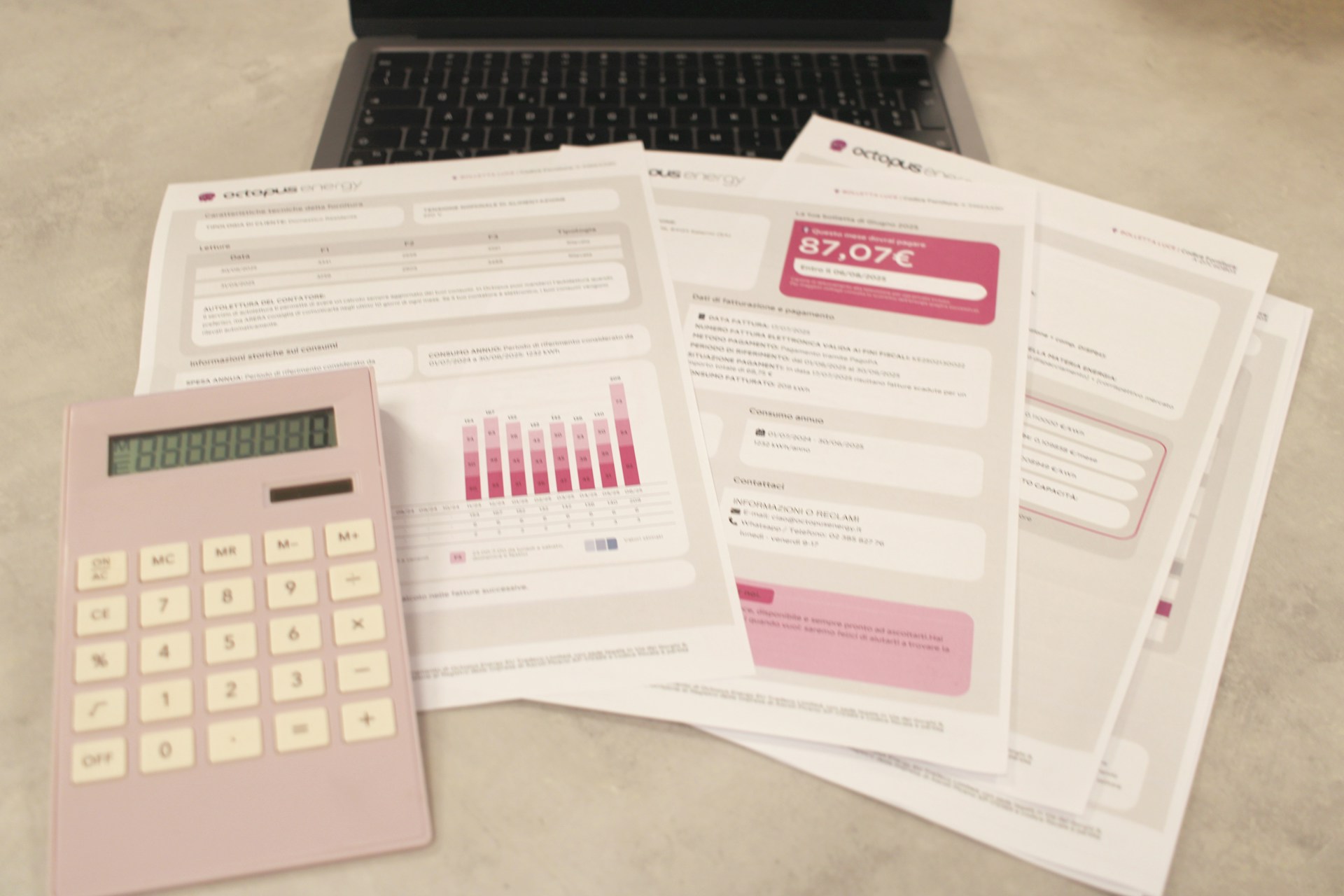 bills-calculator-and-a-laptop-financial-tasks-underway